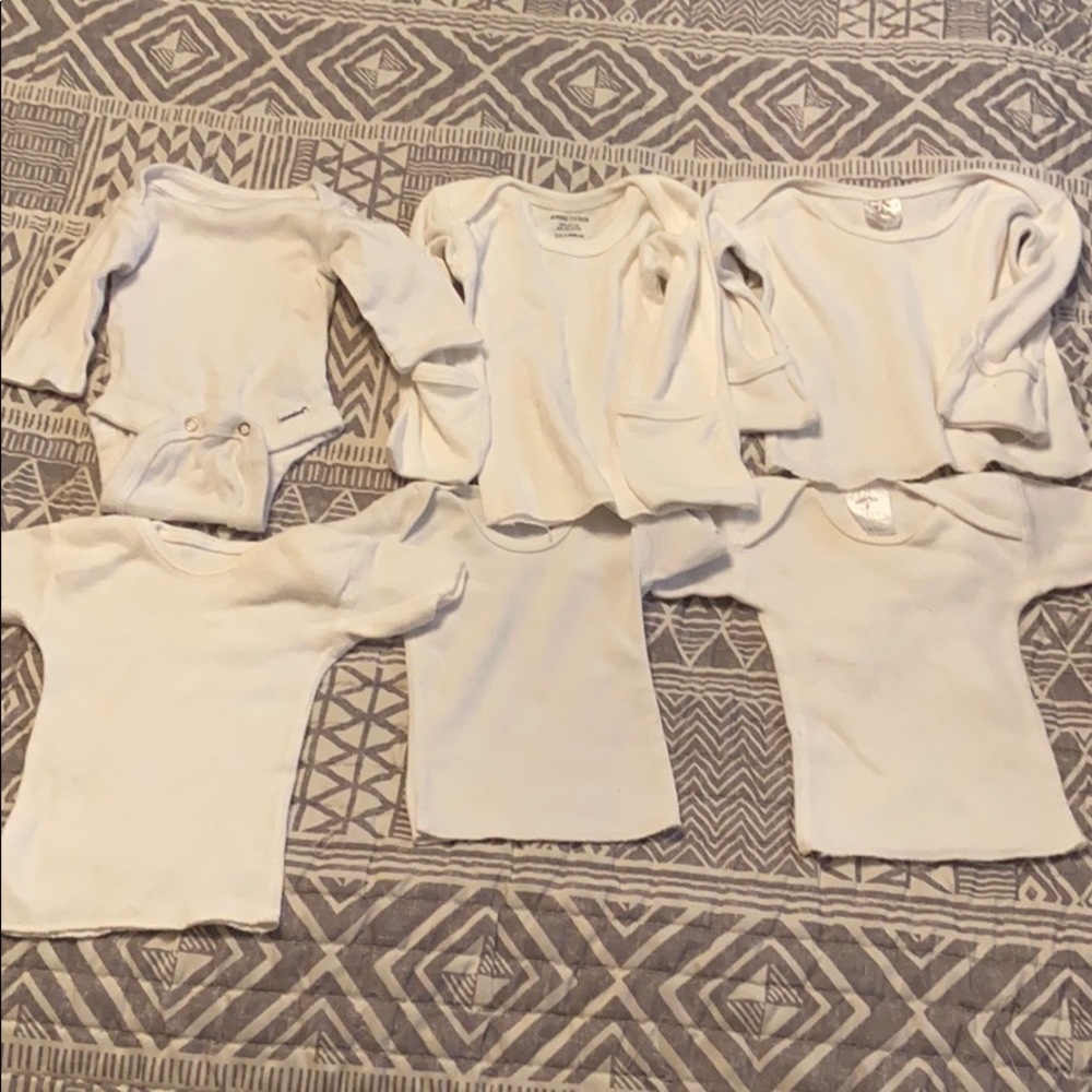 Basic white baby shirts